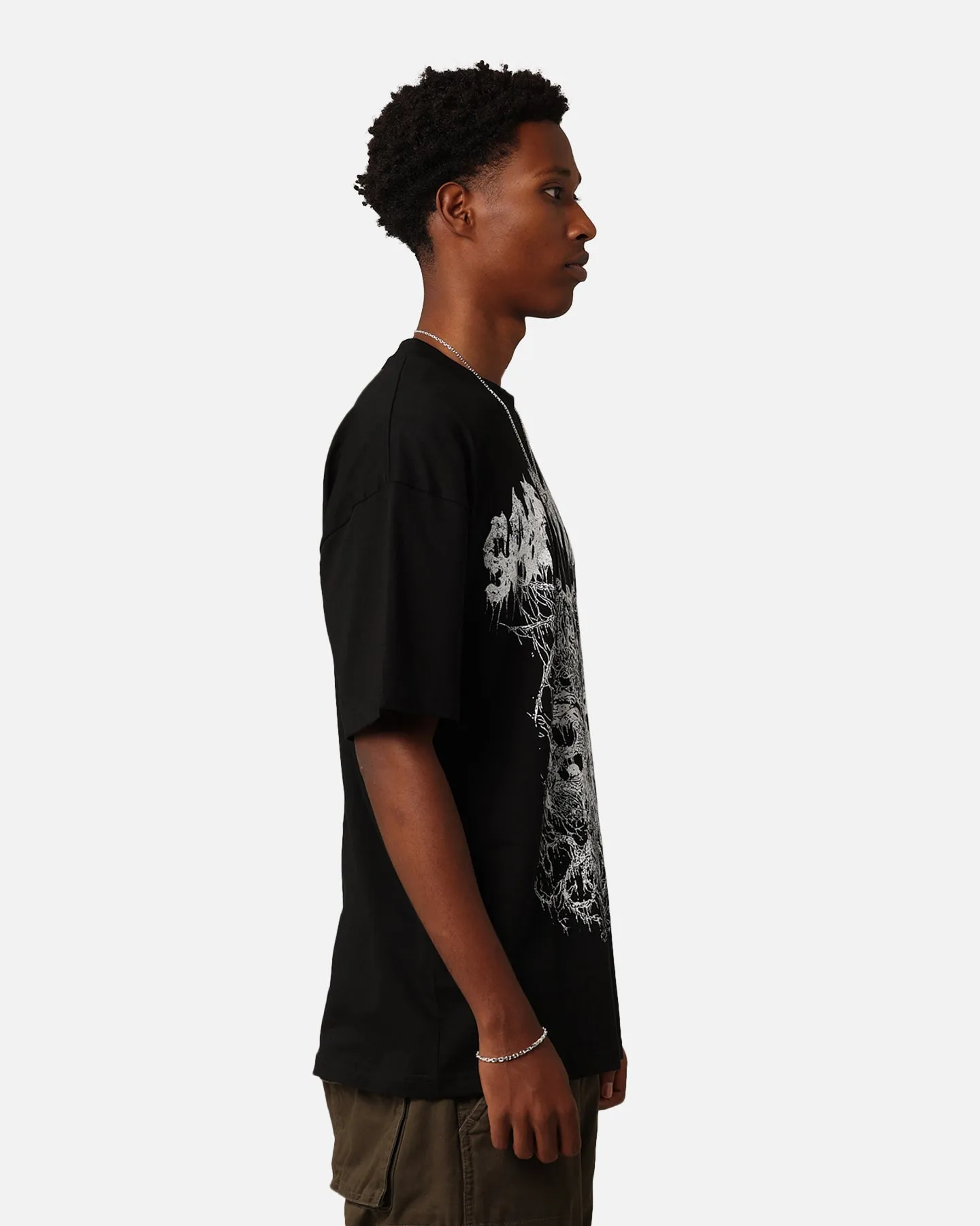 Feminine Appeal Reinforced Shoulder Stitching Saint Morta Ashes To Ashes T-Shirt Black