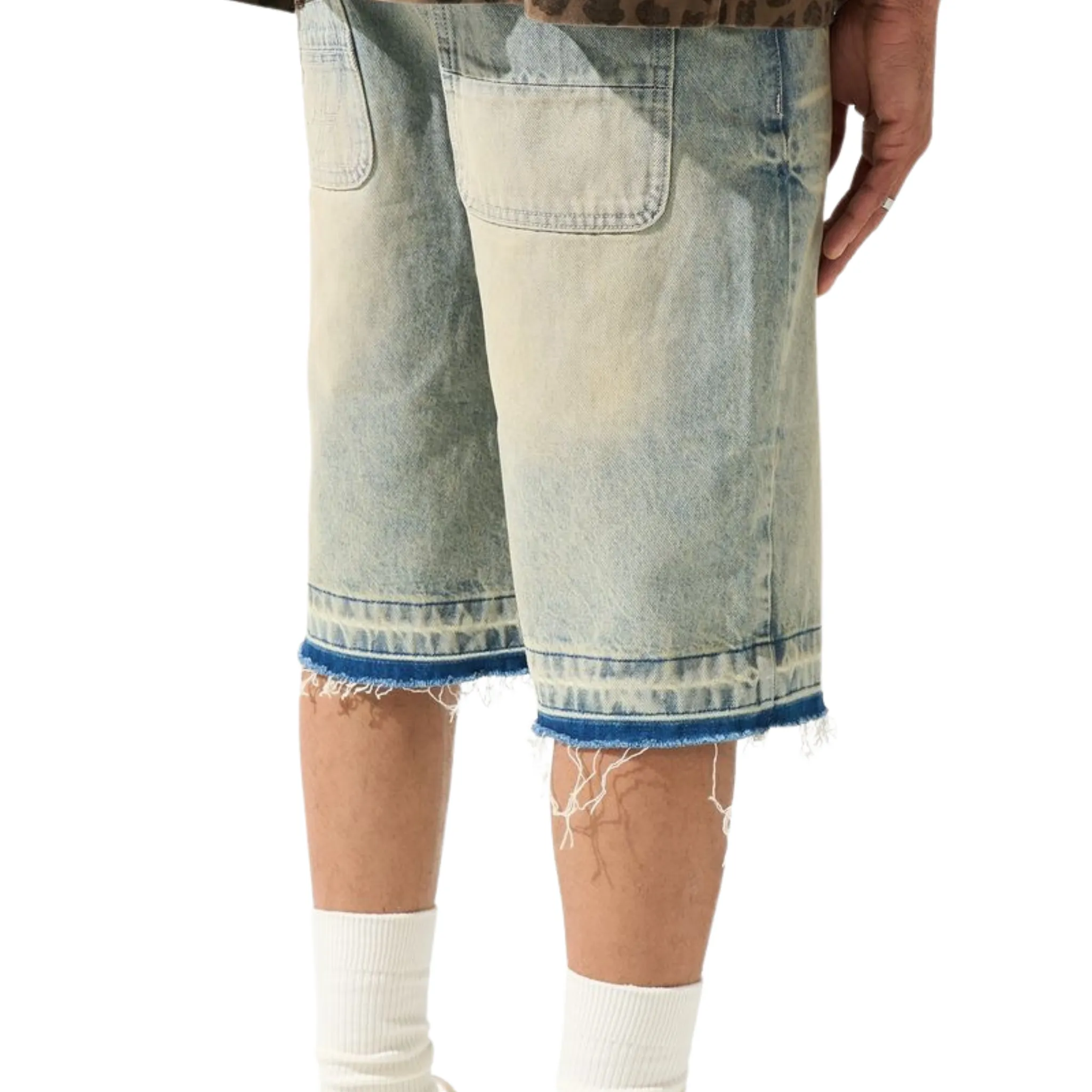 Serenede "TERRA" Denim Shorts ZeroChafeSeams Ocean Glow