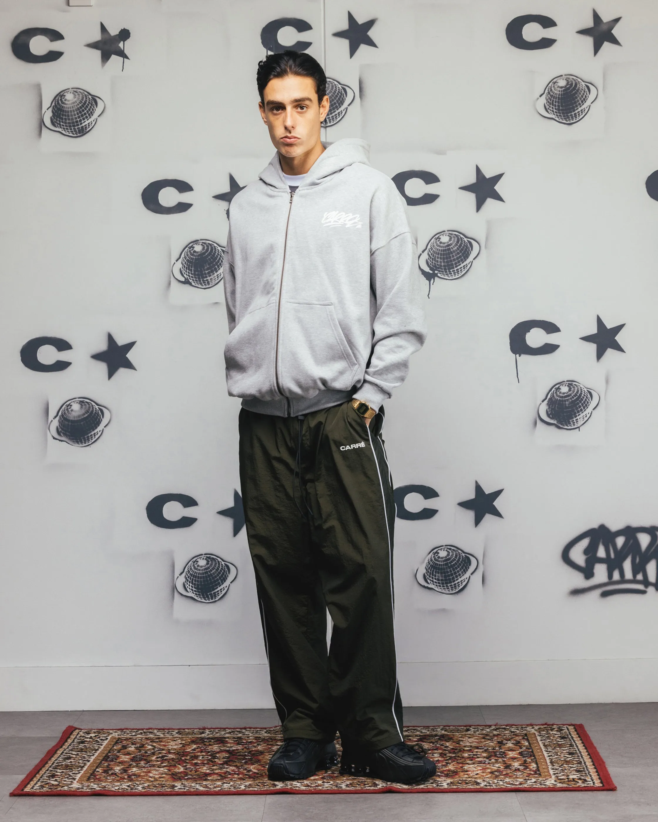 Carre Always & Forever Zip Hoodie Grey Marle Bonded Seam Construction