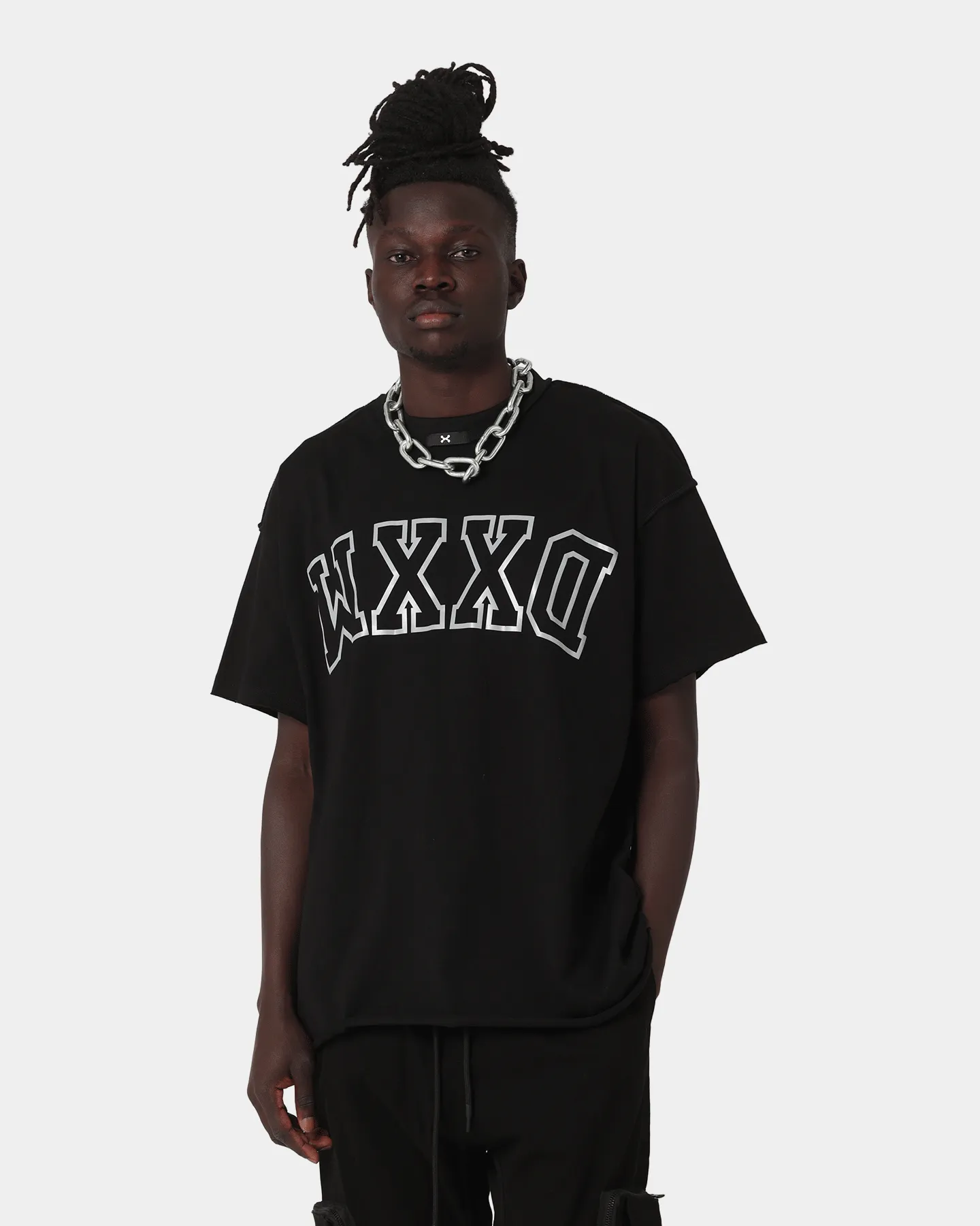 DXXMLife L-6 A Hi Vis Oversized T-Shirt Black Anti Pilling Finish