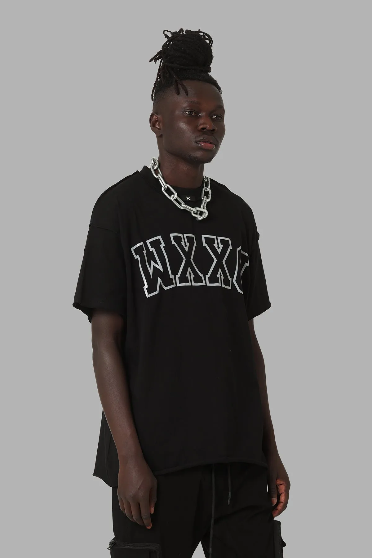 DXXMLife L-6 A Hi Vis Oversized T-Shirt Black Autumn Wear Tagless Neckline