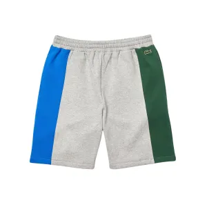 Lacoste Branded Cotton Fleece Blend Shorts (Grey/Blue/Green) Fashion Accessory