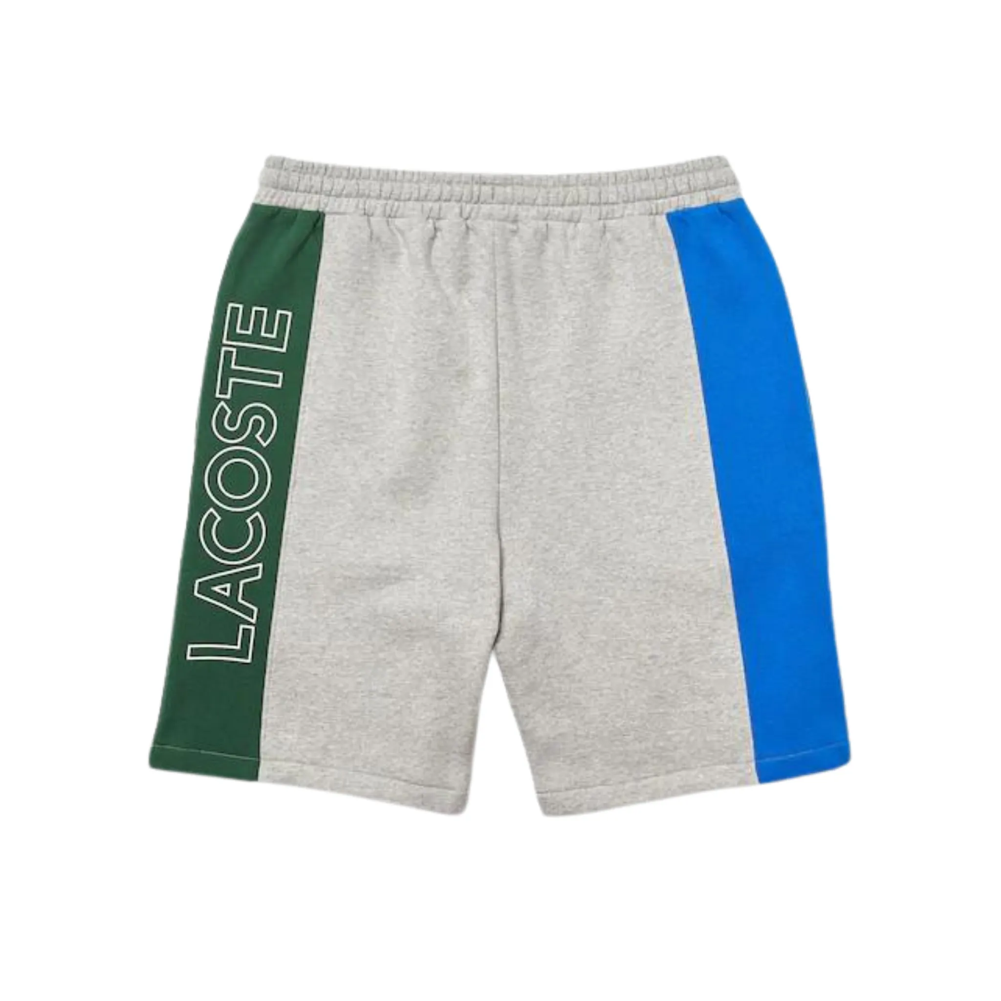 Spark Glow Lacoste Branded Cotton Fleece Blend Shorts (Grey/Blue/Green)
