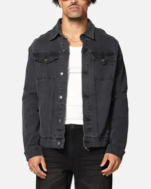 Saint Morta Men's Vintage Denim Jacket Aged Black Indoor Use