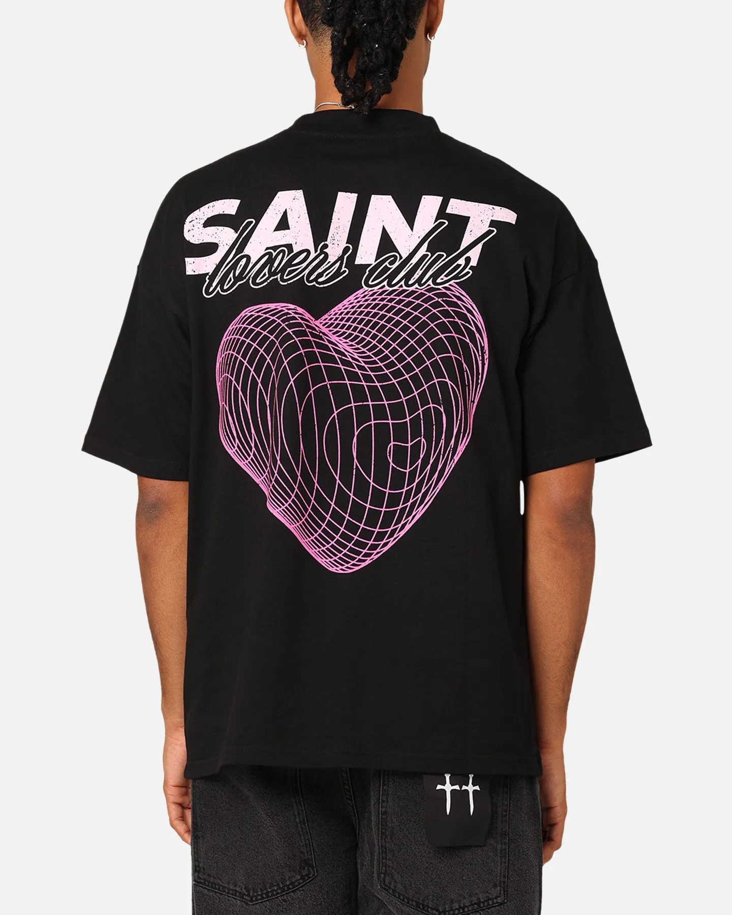 Saint Morta Lovers Club T-Shirt Black Denim combination Flexible Wear