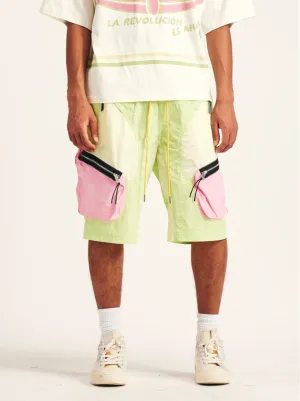 Diet Starts Monday "Nylon MX Shorts" Volt/Pink AbrasionResistantClothing