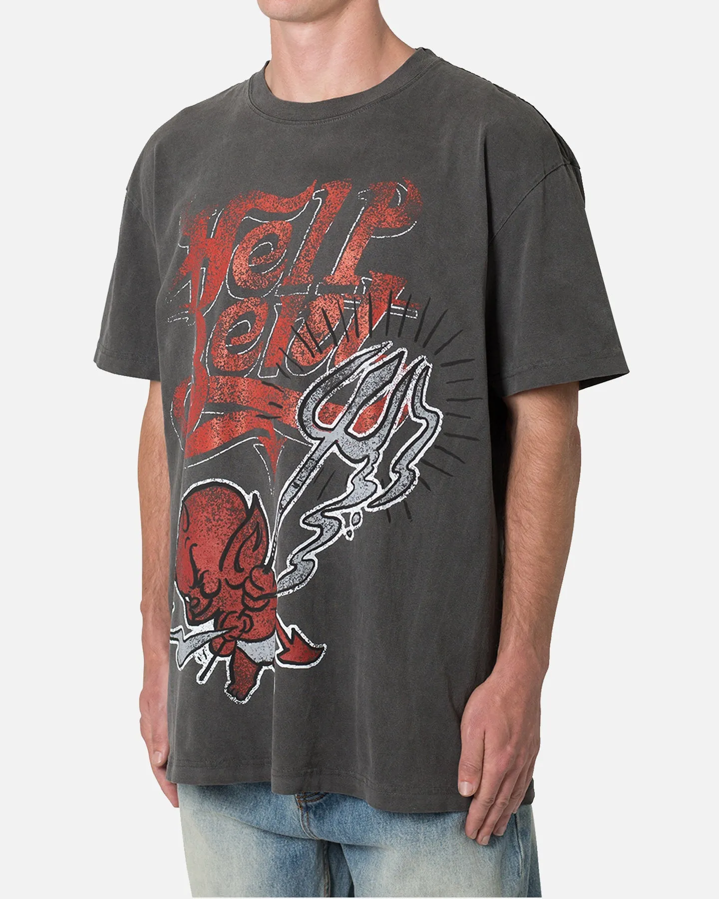 EcoFriendly Dye MNML Hell Bent T-Shirt Washed Black