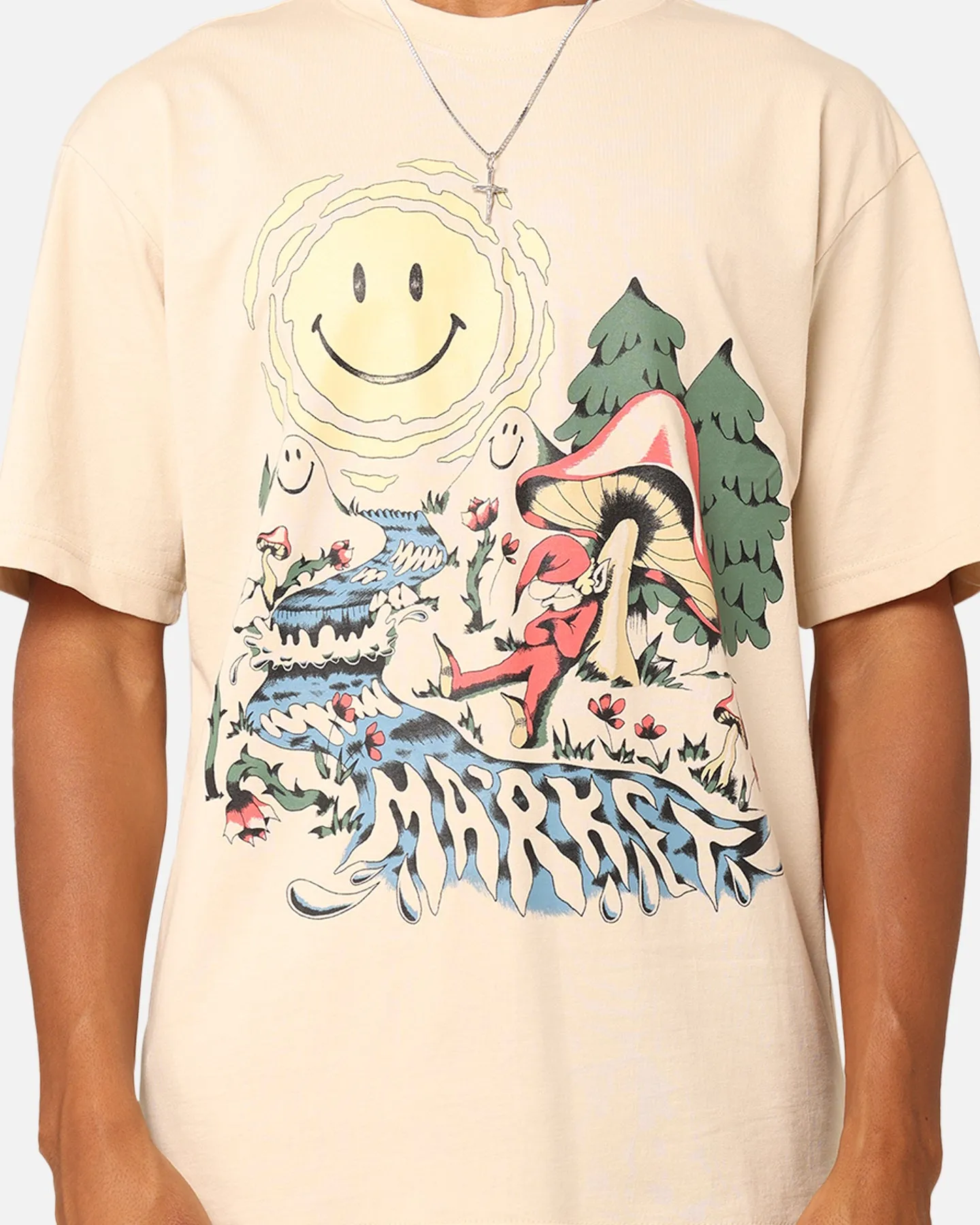 Market Smiley Quiet Time T-Shirt Ecru Fashion-Forward Look