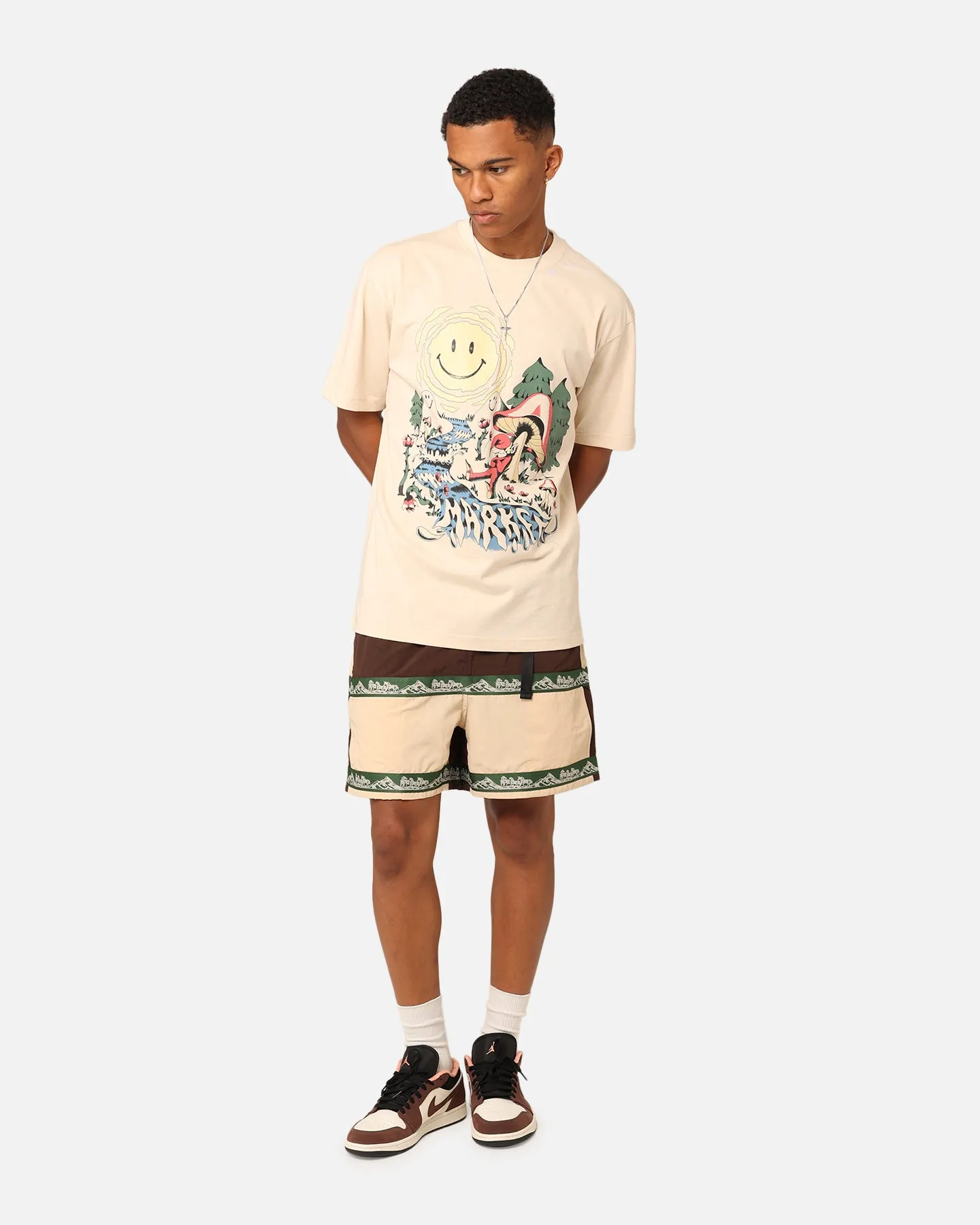 Market Smiley Quiet Time T-Shirt Ecru Spring Freshness Everyday Trend