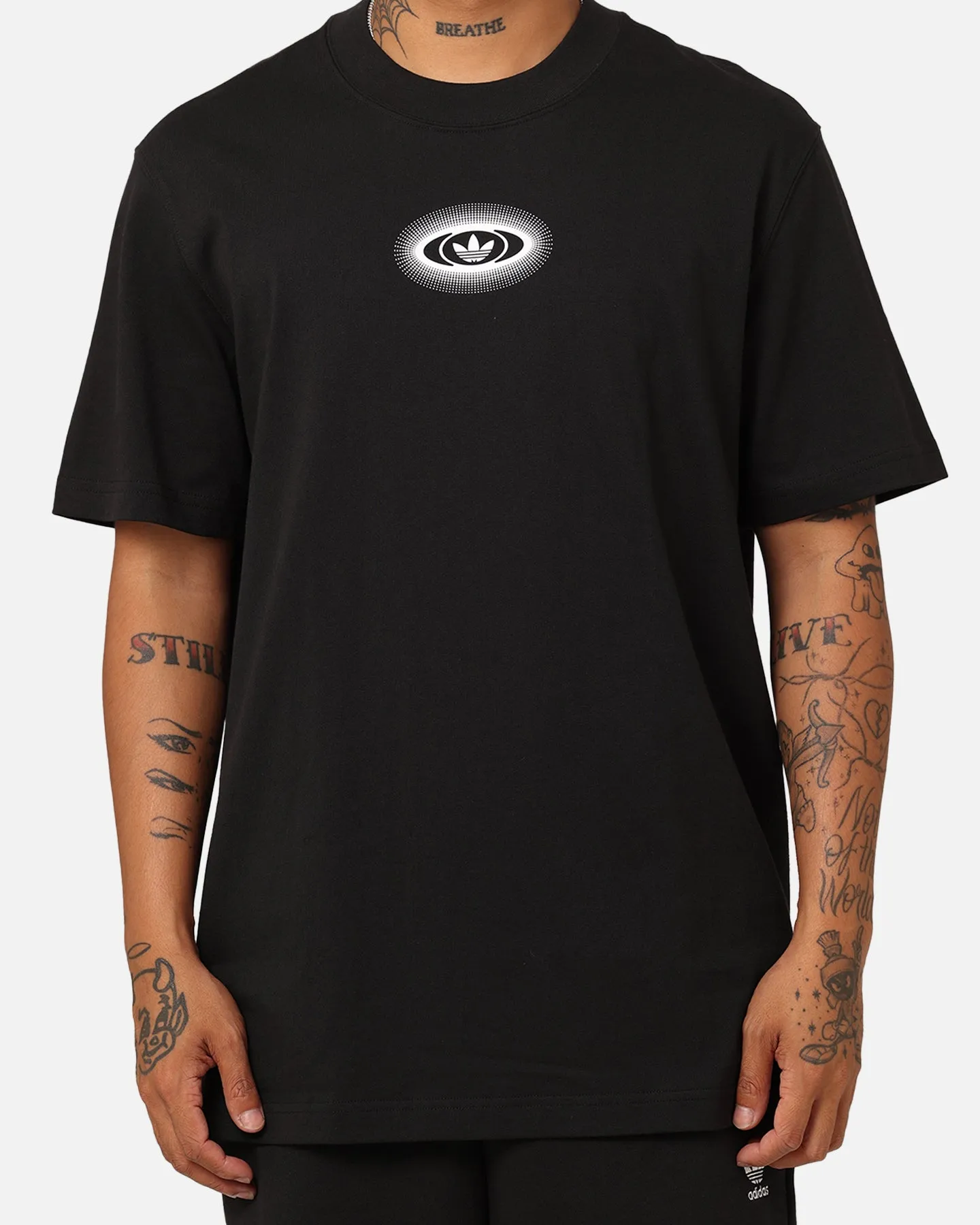 Adidas Rekive Graphic T-Shirt Black Soft Feel Flexible Neckline