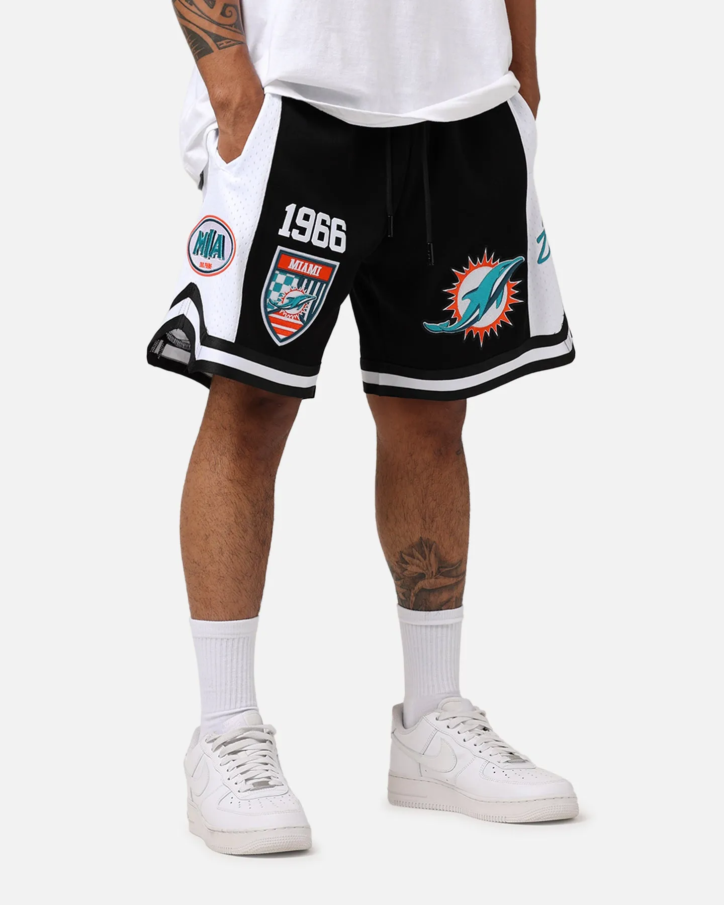 Pro Standard Miami Dolphins Fast Lane Dark 2.0 Shorts Black Functional Design Moisture Management Lining