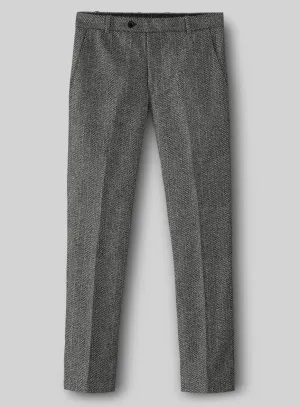 Highlander Gray Herringbone Tweed Pants Sophisticated Fit Work Wearable