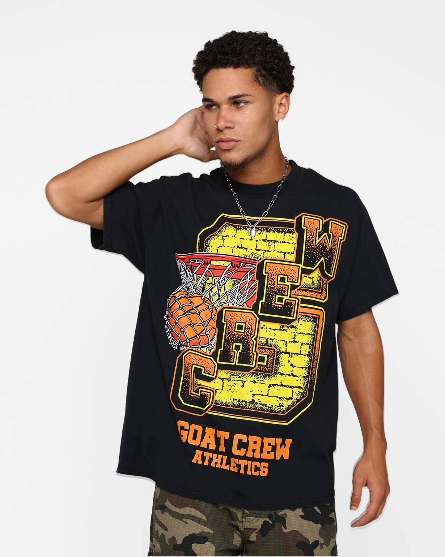 Goat Crew G.Crew Athletics T-Shirt Black Wash Flexible Cuff Design