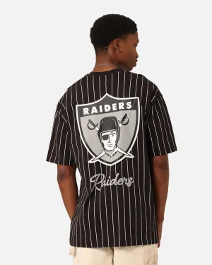 New Era Las Vegas Raiders Pinstripe Champions T-Shirt Black Sustainable Dye Process Valentine's Day