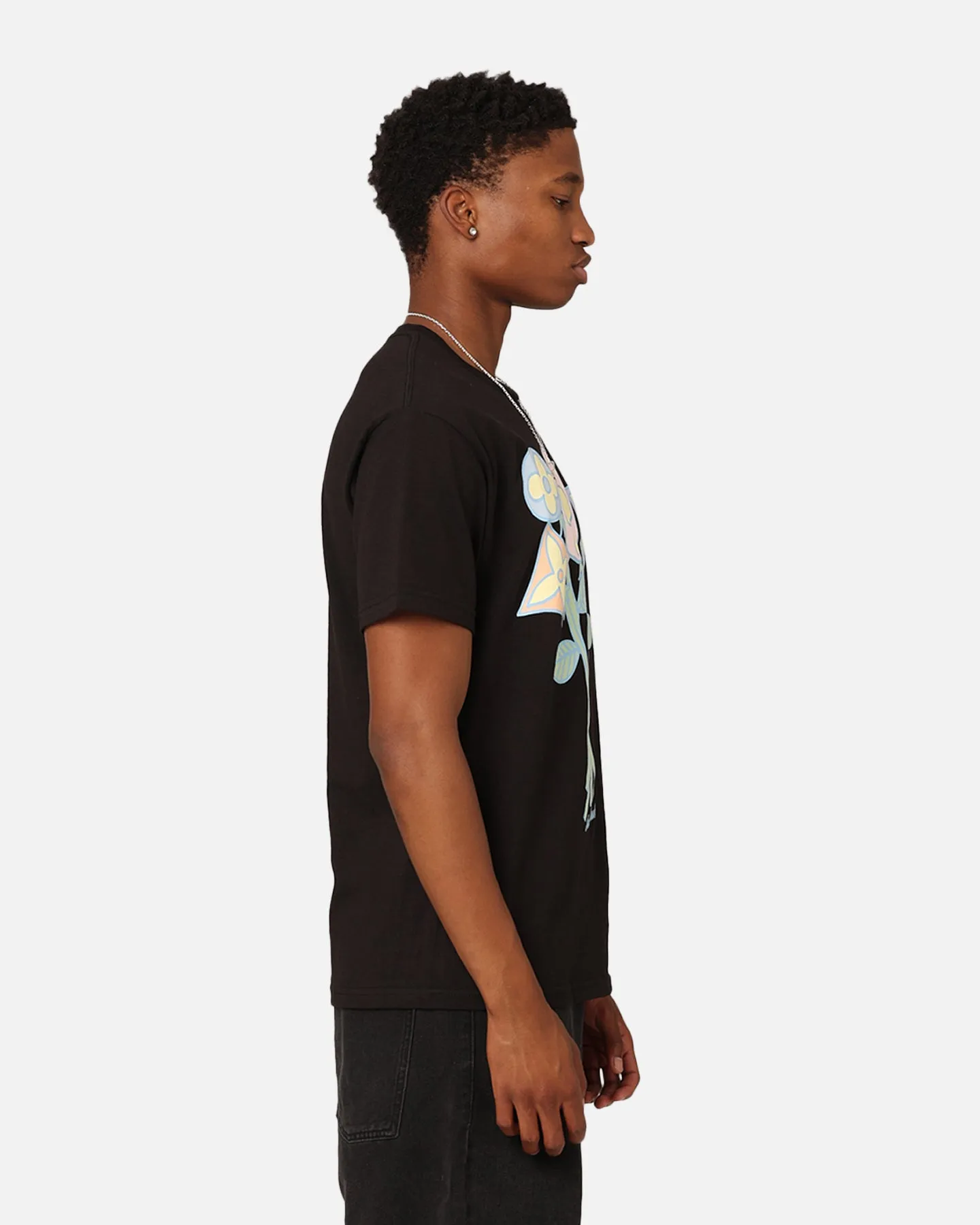 Everyday Style Trend Secret Club SC Flower T-Shirt Black