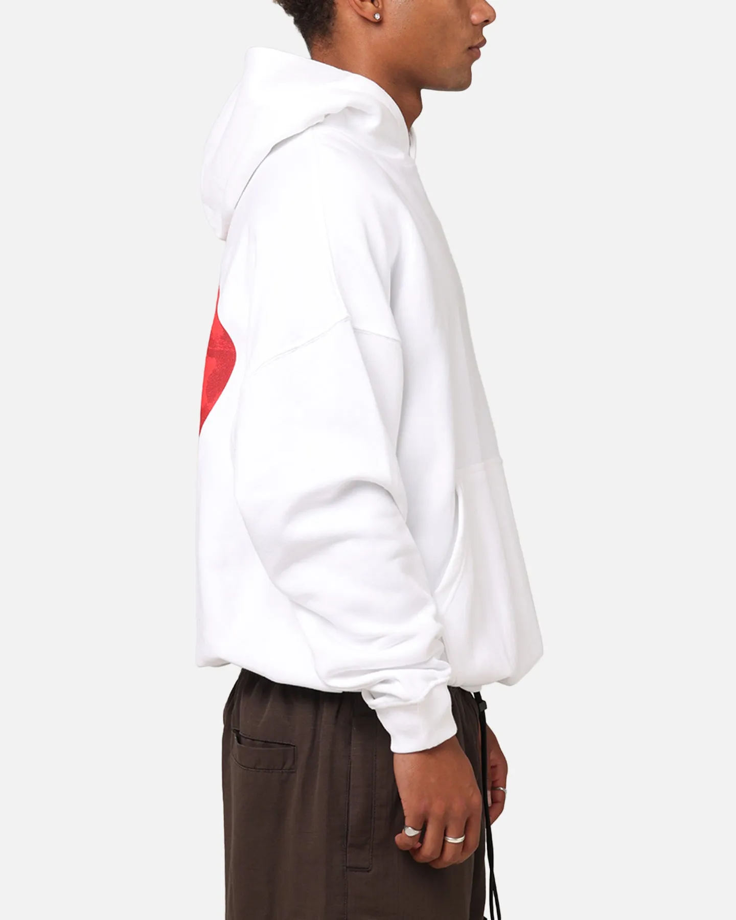 Carre Die Hoodie White Brushed Fleece Interior