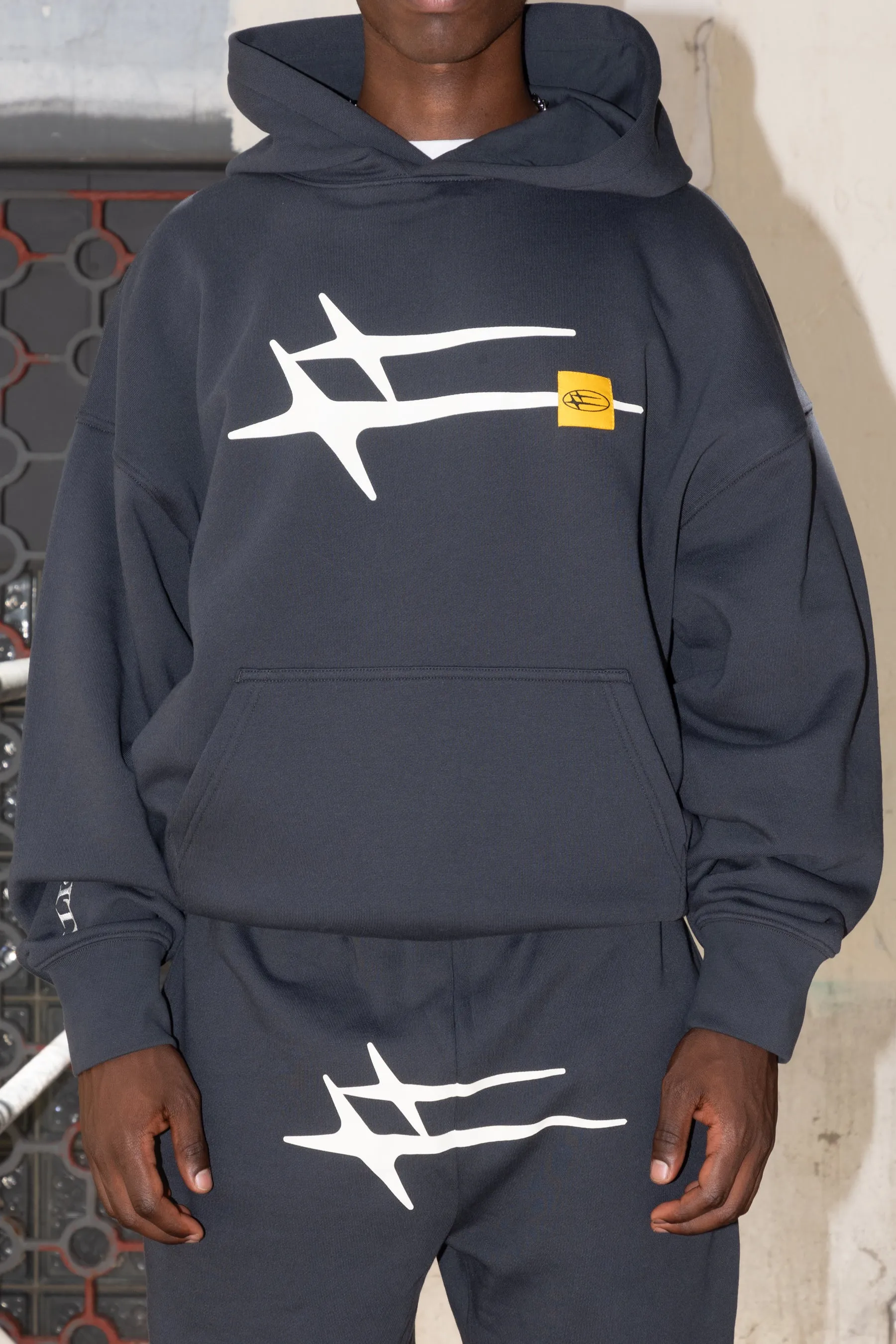 Athletic Apparel Urban Street Style Loiter Hybrid Premium Hoodie Charcoal