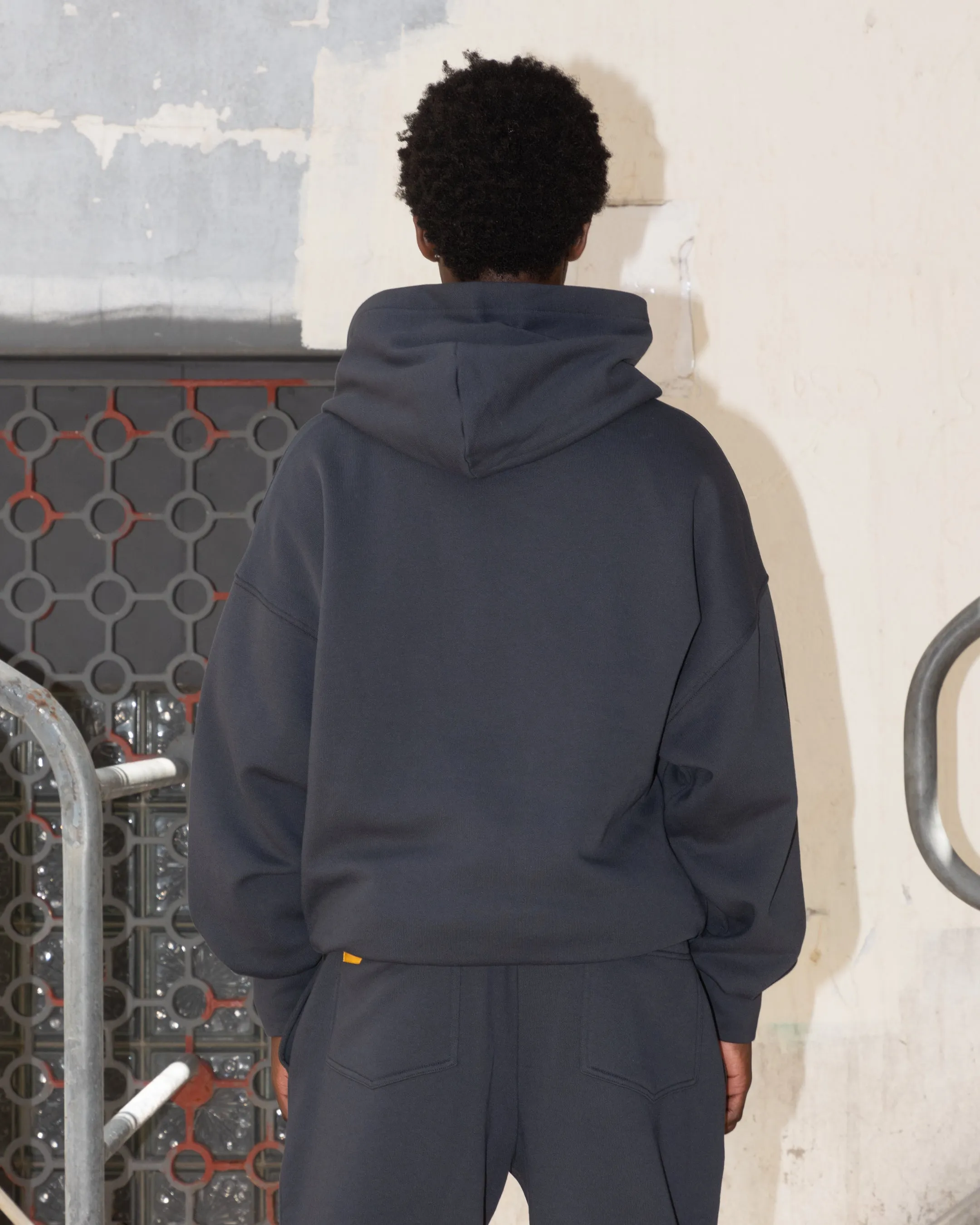 Subtle pattern Loiter Hybrid Premium Hoodie Charcoal