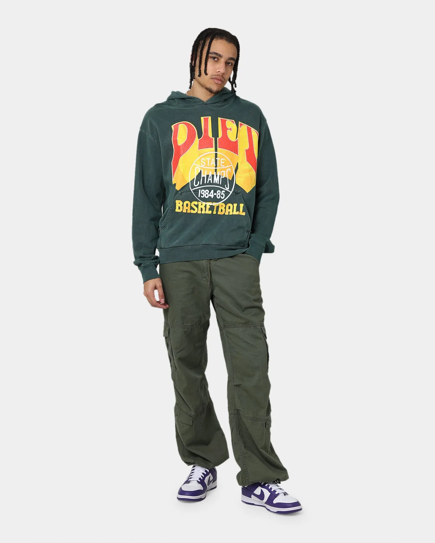 Diet Starts Monday State Champs Hoodie Green Triple Stitch Seams