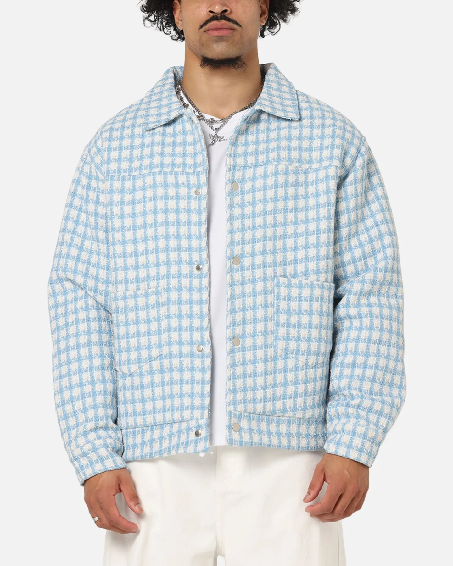 XXIII Waffle Jacket Blue Check Active Lifestyle Gear Unisex Appeal