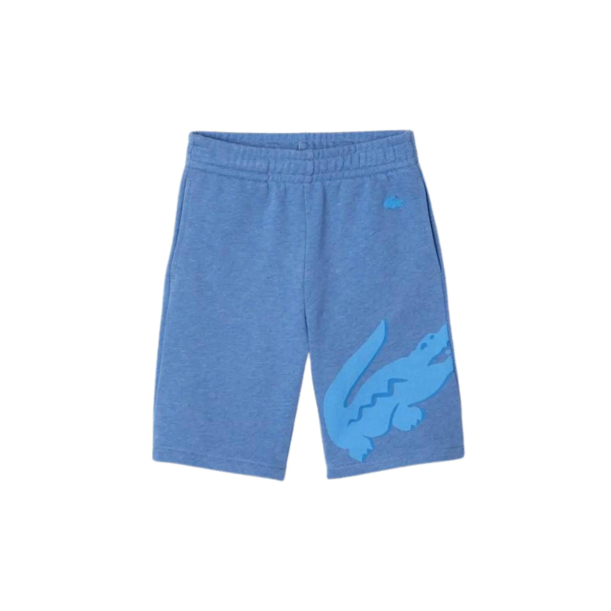 KIDS Lacoste Oversized Crocodile Print Flecked Organic Cotton Shorts (Blue Chine) Kid Play Everyday Fashion