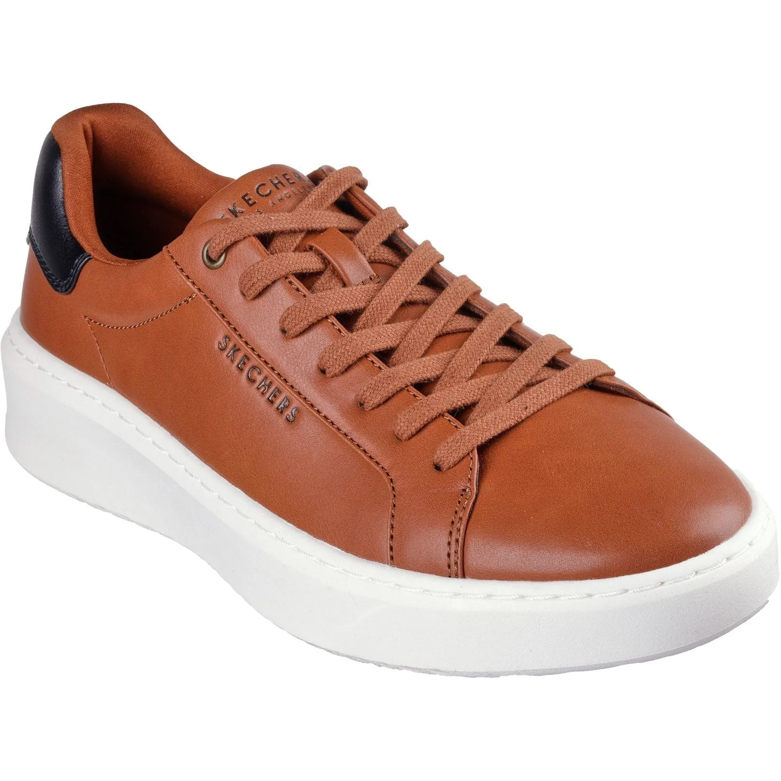 construction Skechers Mens Court Break Suit Sneaker Cognac