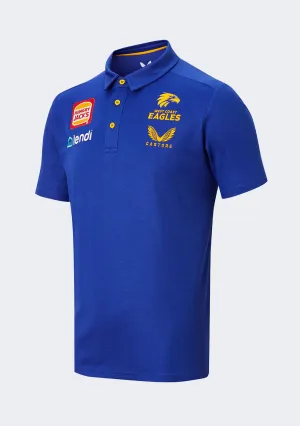 Castore Men's West Coast Eagles Media Polo Royal Blue 2022 Chill Comfort Tailored Layers