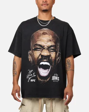 UFC By Goat Crew Jon Jones Big Face Vintage T-Shirt Black Wash Daily Style Eco-friendly