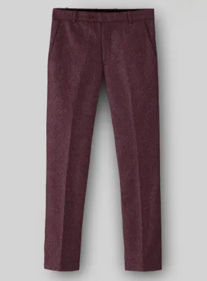Naples Ramey Wine Tweed Pants Custom Look Sleek Wear