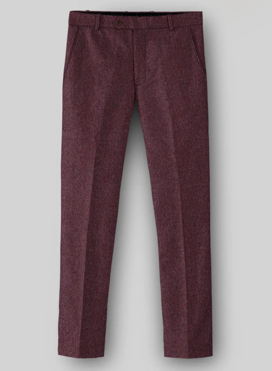 Naples Ramey Wine Tweed Pants Custom Look Sleek Wear