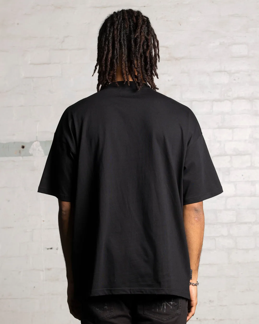 Functional Side Gussets Holiday Style Saint Morta Snake Eyes Boxy T-Shirt Black