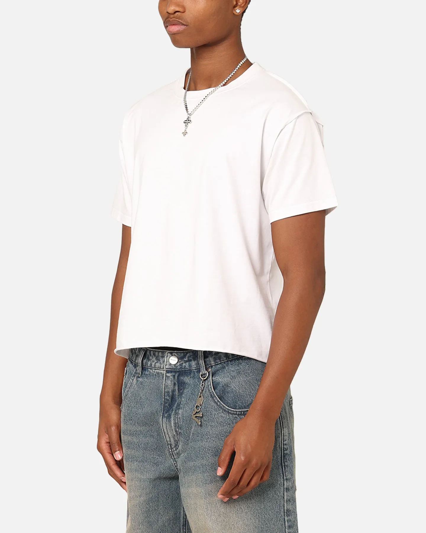 Saint Morta Lafayette Cropped T-Shirt White Summer Casual SkinFriendlyFibers