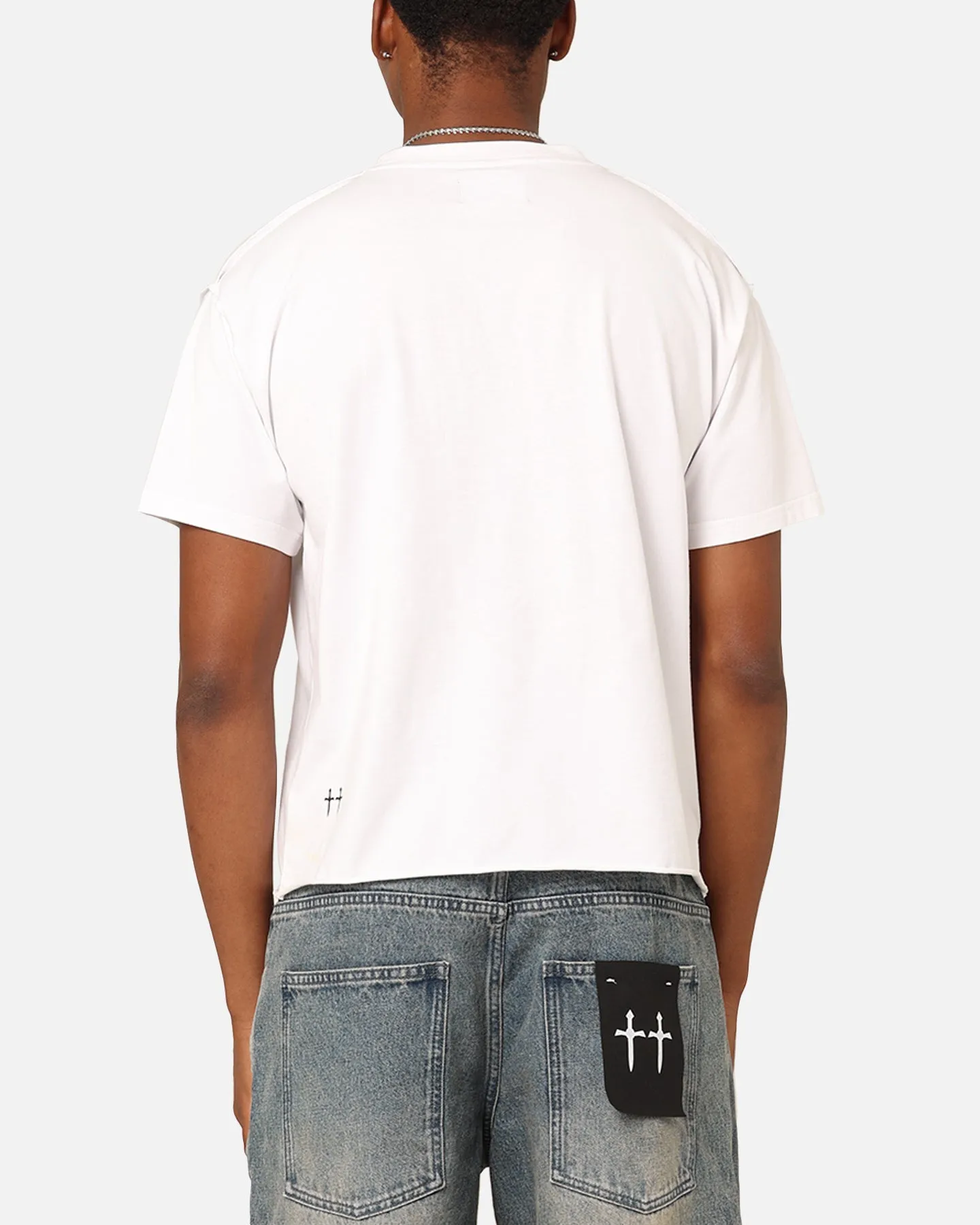 Saint Morta Lafayette Cropped T-Shirt White Smooth Look UV Protective Fabric