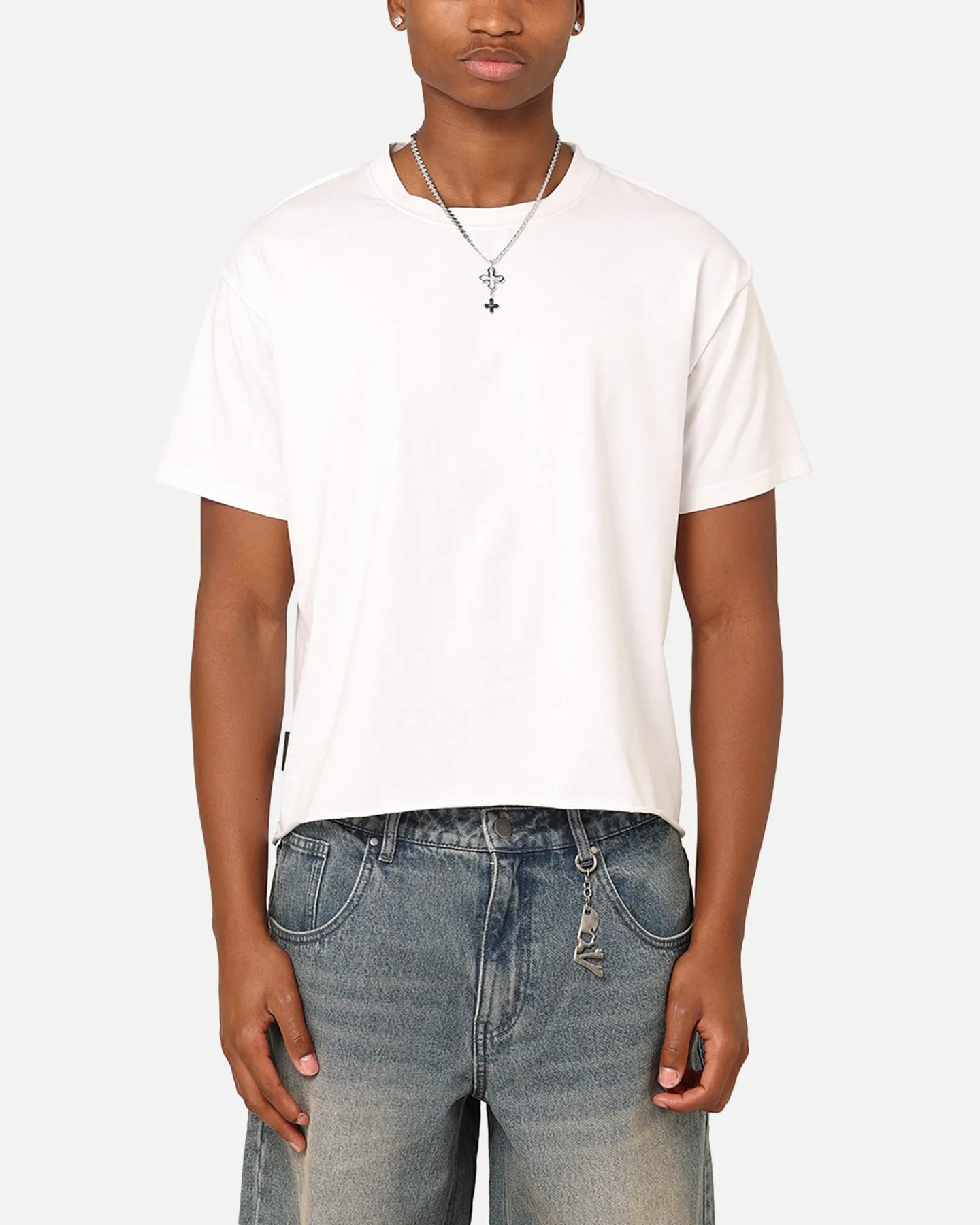 Saint Morta Lafayette Cropped T-Shirt White SeamlessConstruction Relaxed Comfort Wear