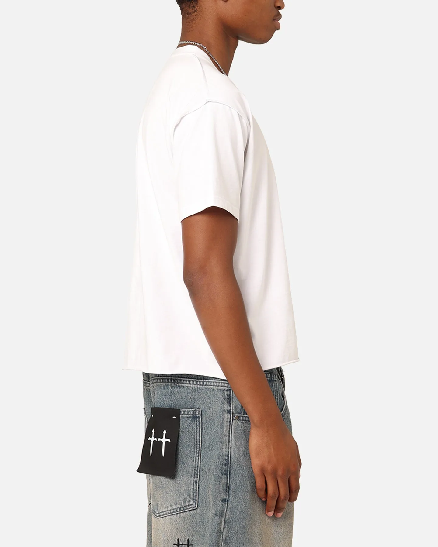 Colorfast Dye Saint Morta Lafayette Cropped T-Shirt White