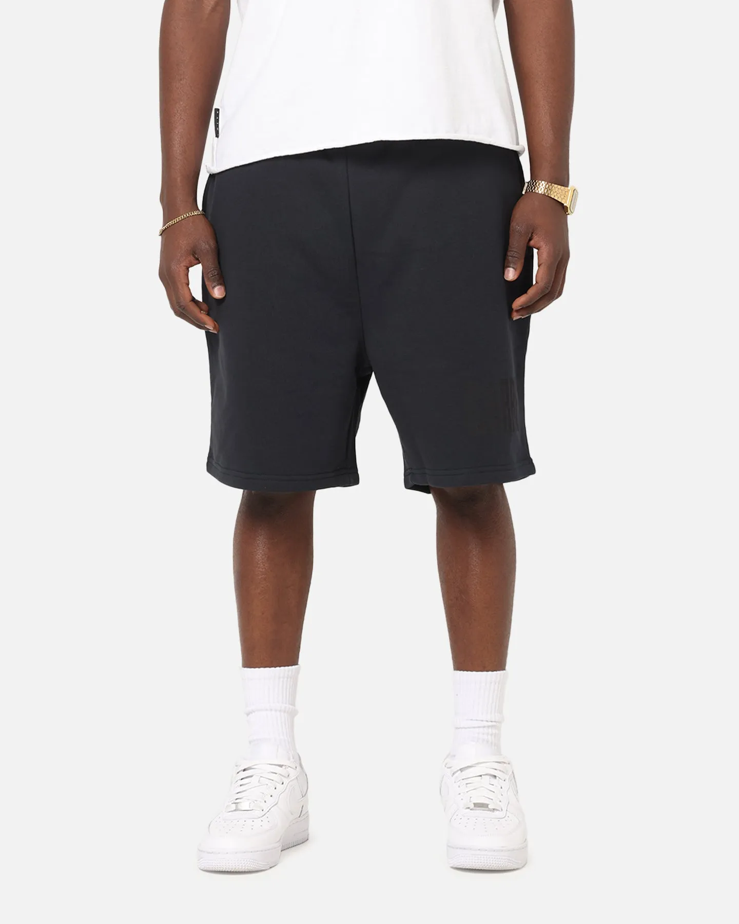Tailored Fit suede look Carre Premium Essentials Sweat Shorts Steel/Black