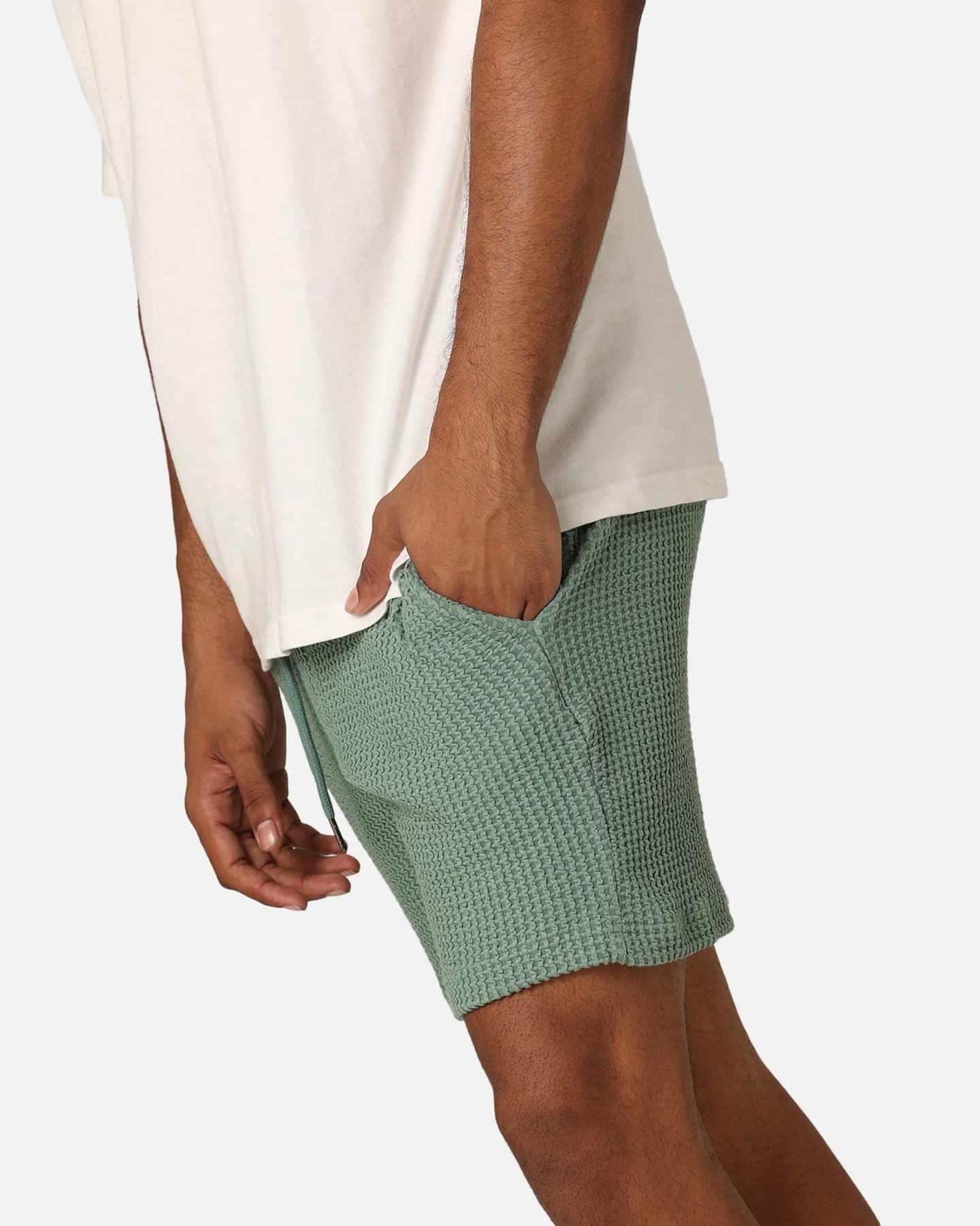 fade resistant color XXIII Ozzy Waffle Shorts Sage