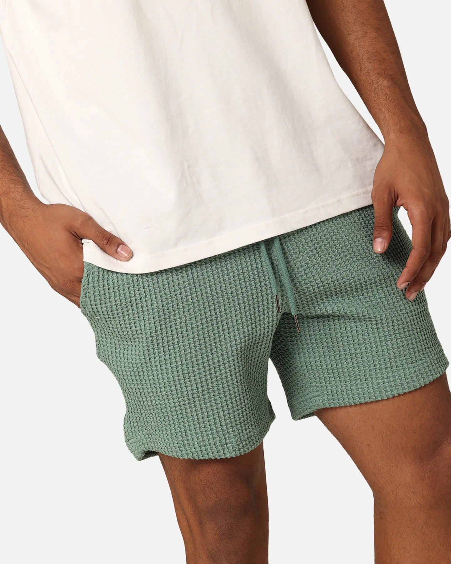 XXIII Ozzy Waffle Shorts Sage Urban Wear