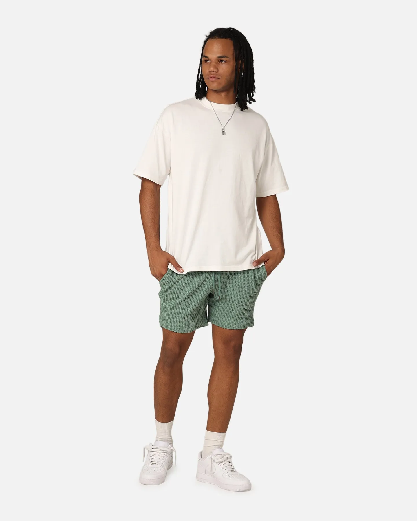 barbecue outfit Easy Layer XXIII Ozzy Waffle Shorts Sage