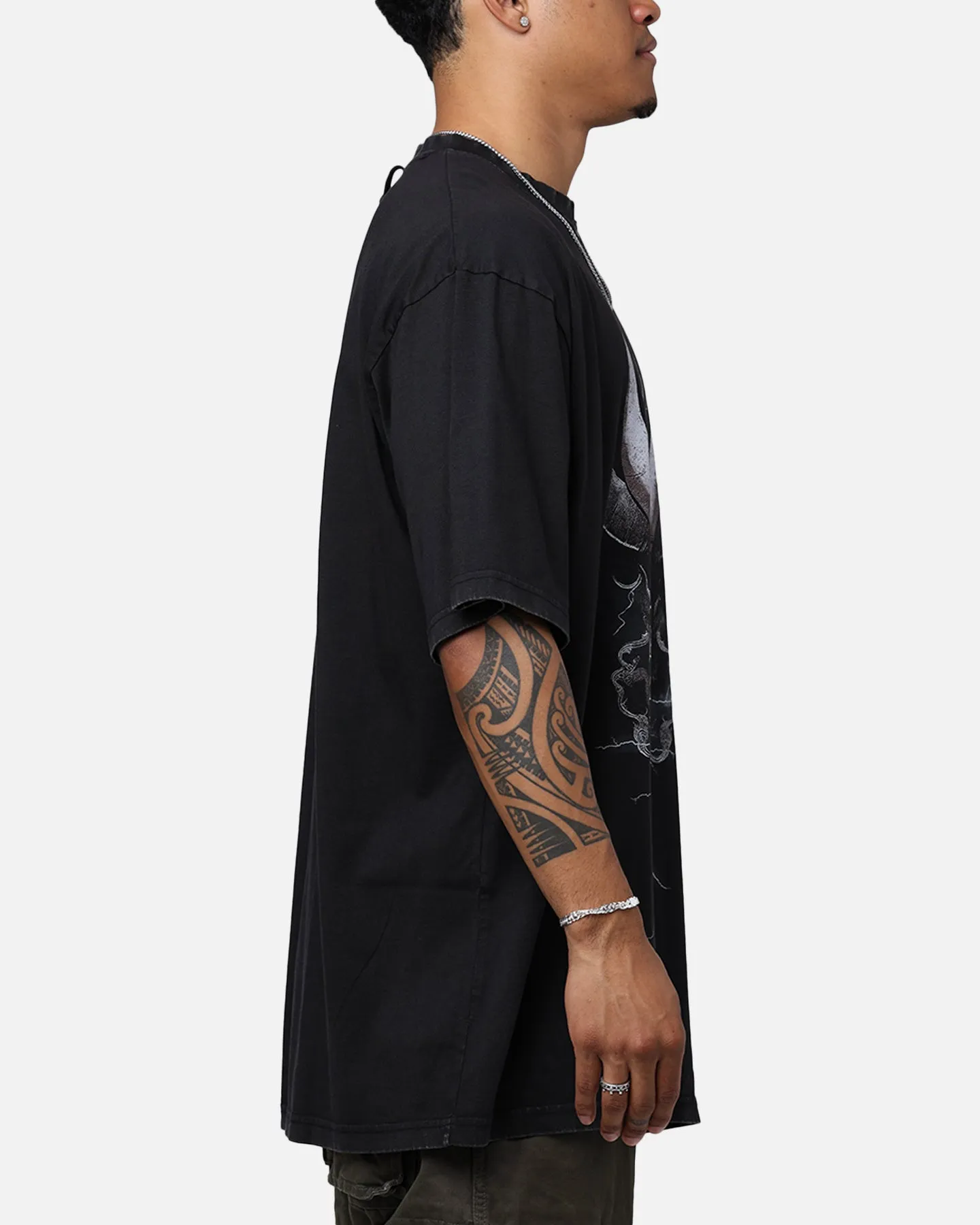 DXXMLIFE Psychx Vintage T-Shirt Vintage Black LayeredSleeveConstruction Multi Panel Structure