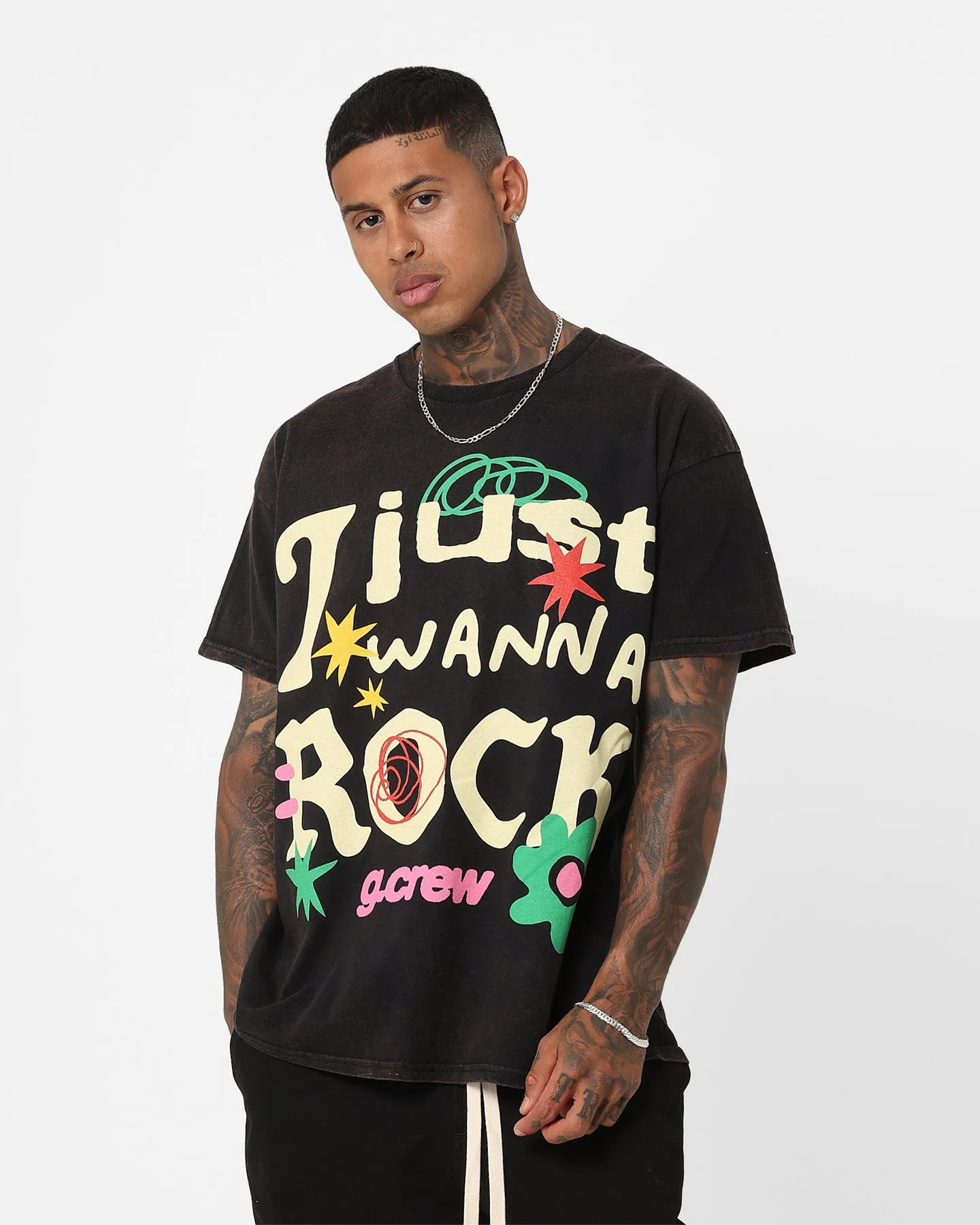 City Outfit Breathable Style Goat Crew G. Crew Rock T-Shirt Black Wash