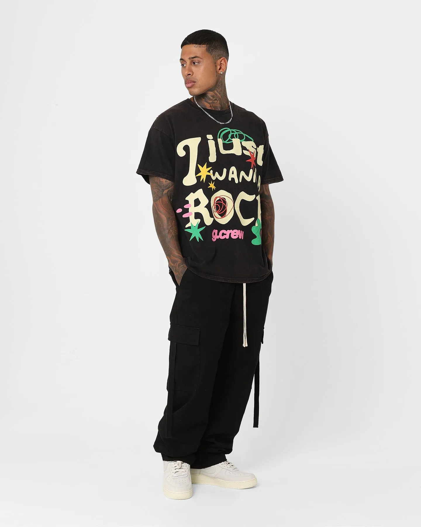Goat Crew G. Crew Rock T-Shirt Black Wash Fit for All Seasons Fade Resistant Dye