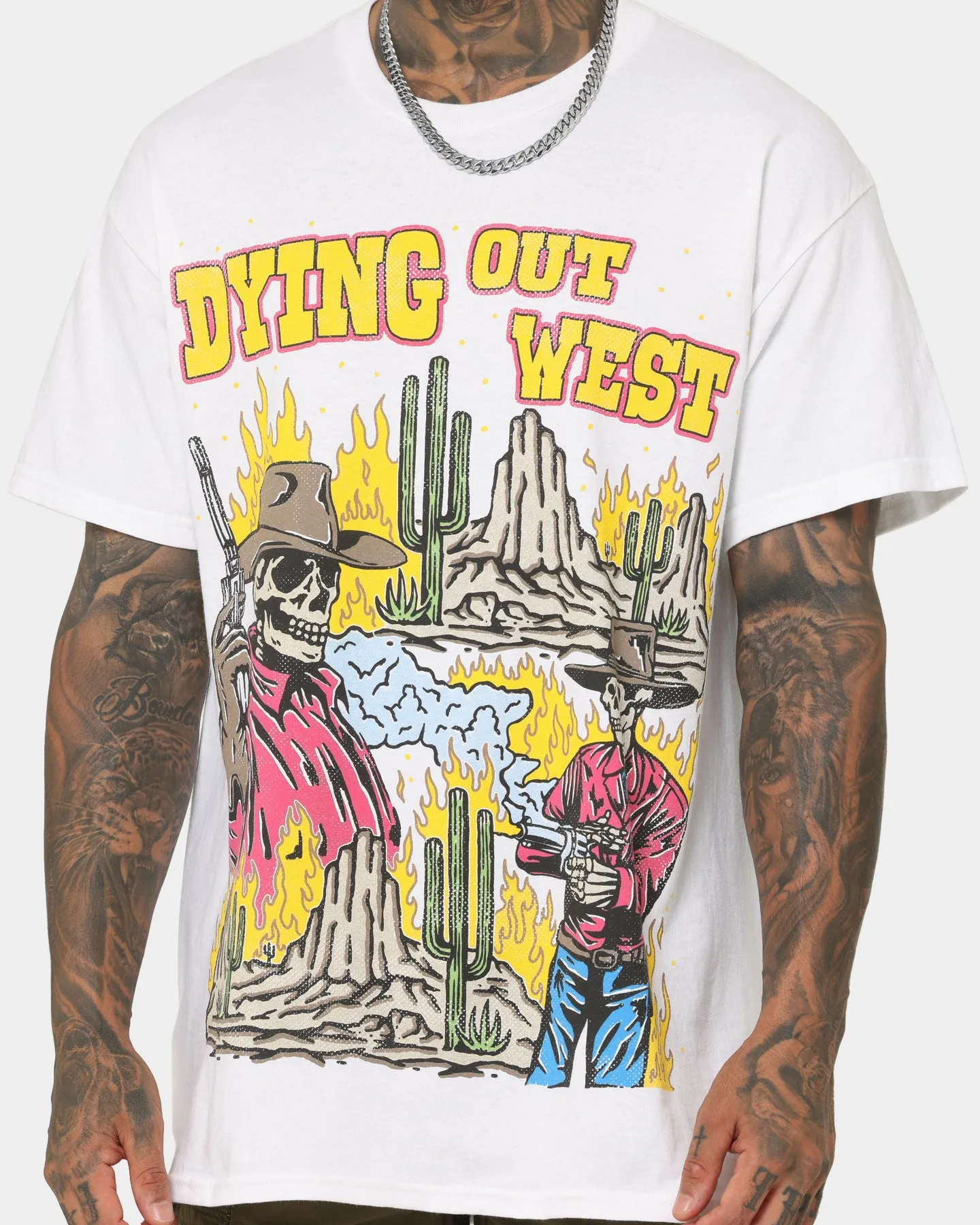 Goat Crew Dying Out West Vintage T-Shirt White Classic Comfort Style Trendy Wearable