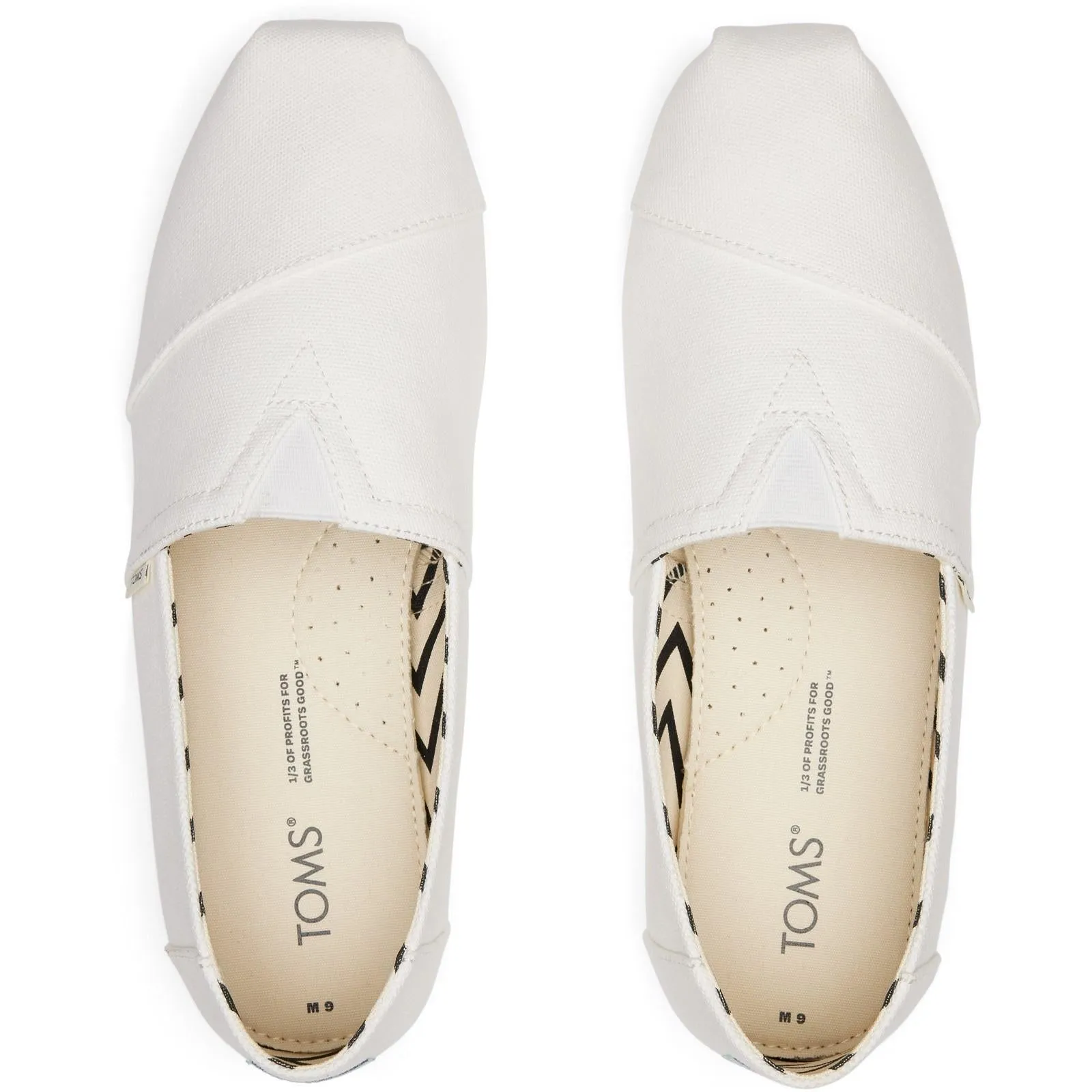 High Rebound Midsole Foam Orthopedic Foam TOMS Mens Alpargata Shoes White