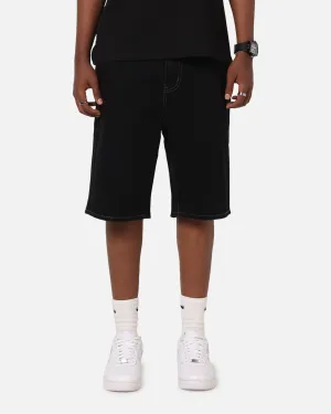 S Double Denim Standard Shorts Black Rinse Light Layer