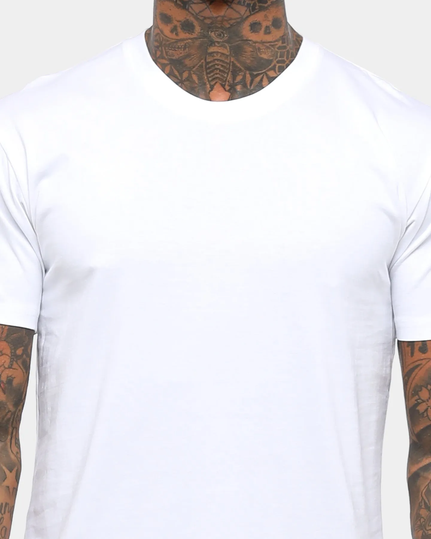 Wide Neck Opening Adult Wear Well Made Standard Issue Tee White
