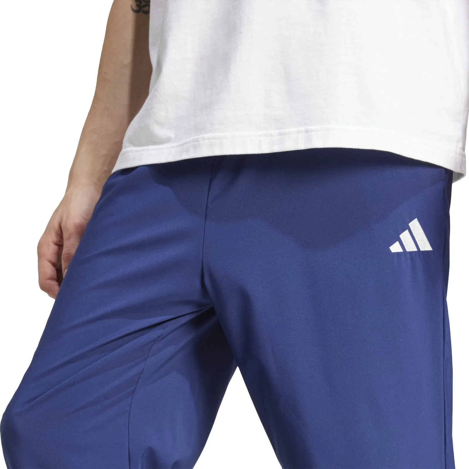 adidas Essentials Small Logo Open-Hem Stanford Tracksuit Bottoms No Snag Zipper Guard
