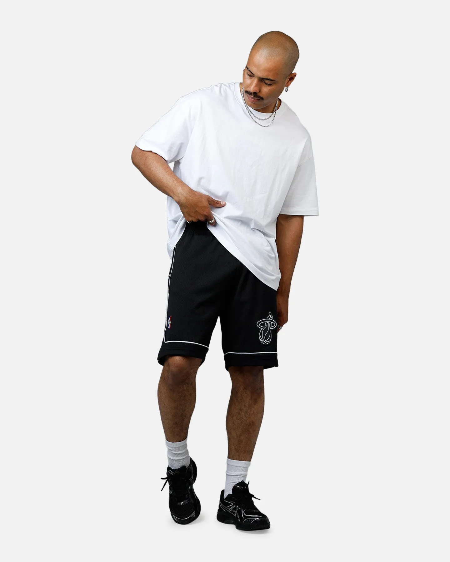 Gloves Microfiber Blend Fabric Mitchell & Ness Miami Heat 2011 Swingman Shorts Black/White