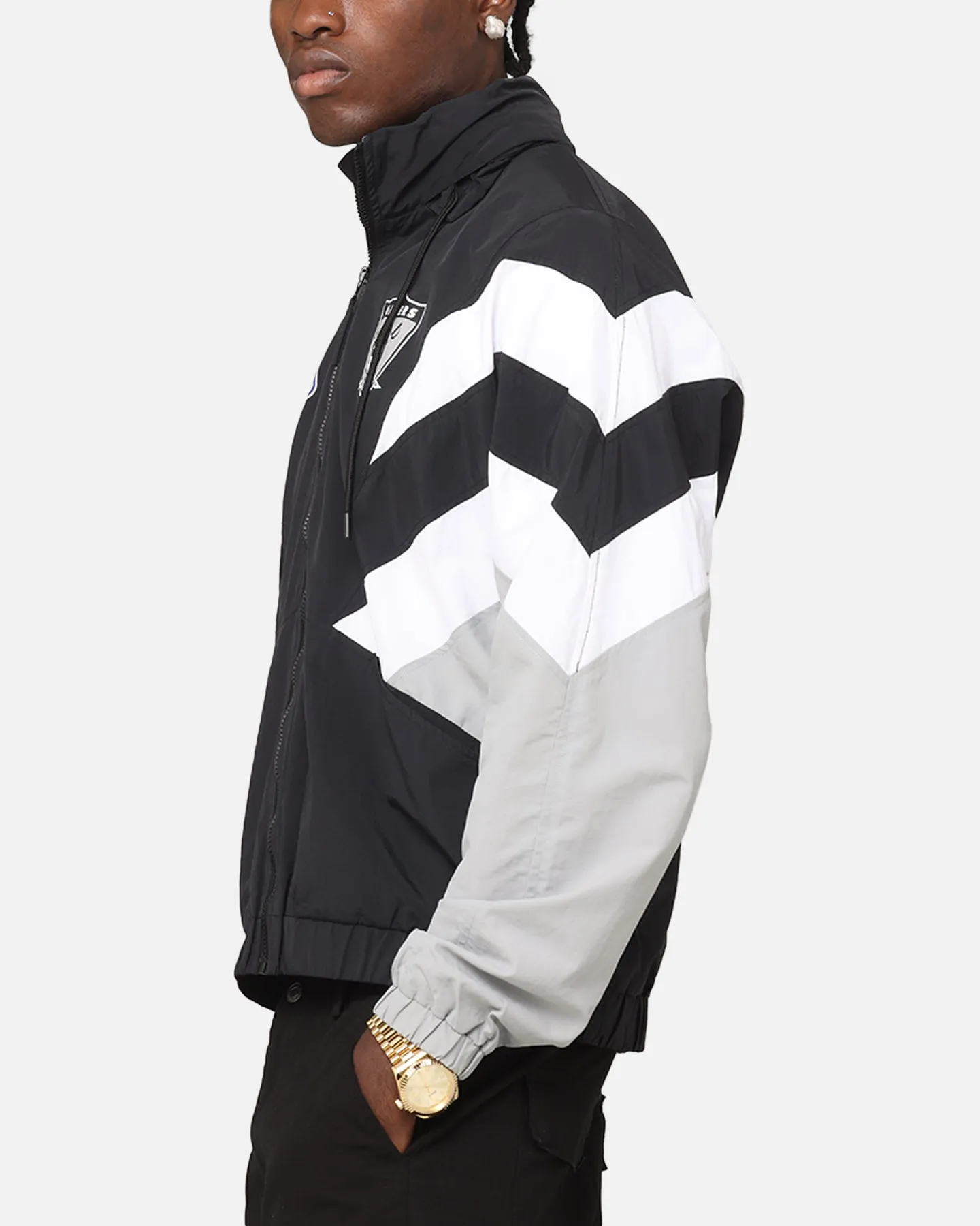 Mitchell & Ness Las Vegas Raiders Spray Jacket Black/Grey Brand Name OversizedFit