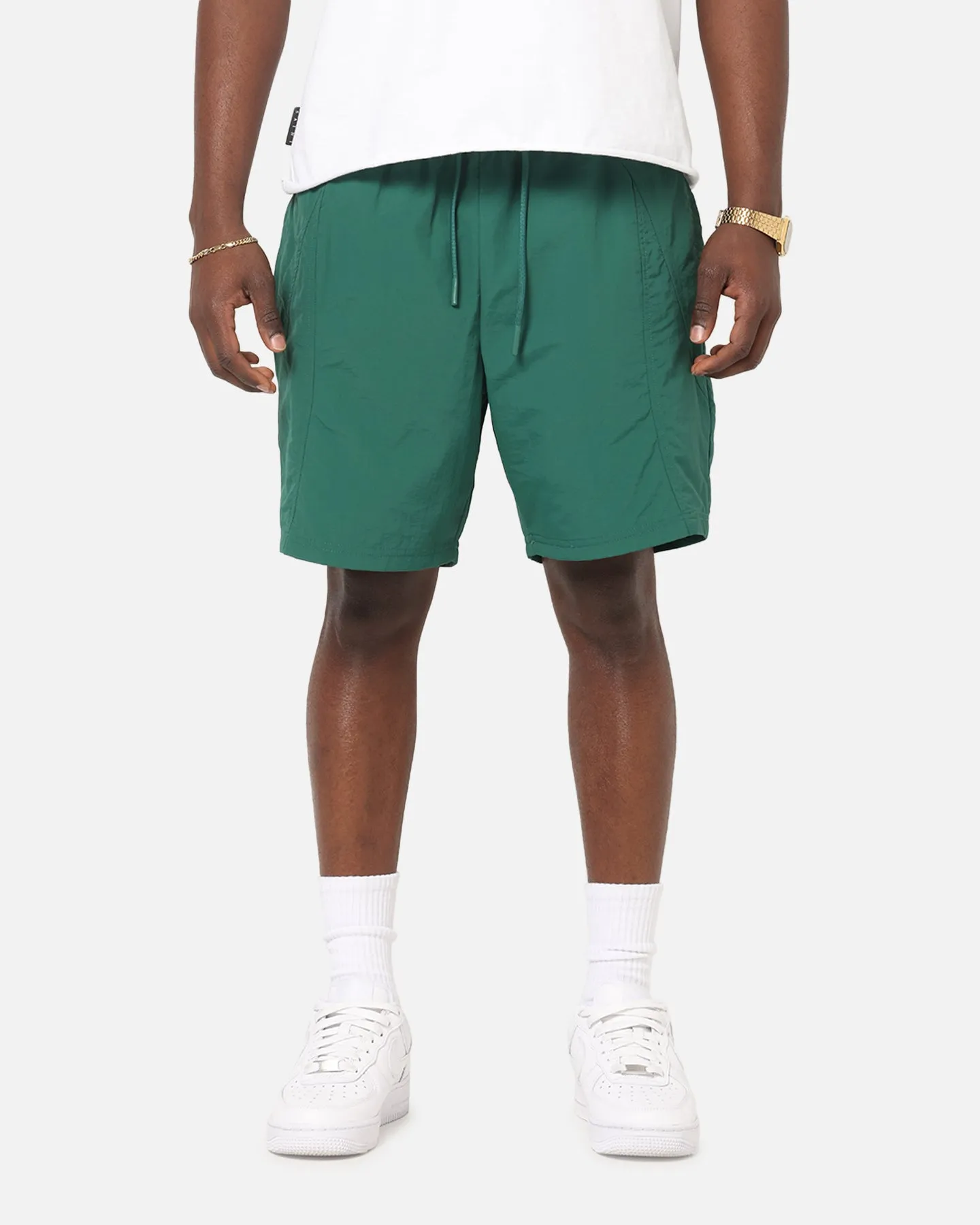 Everyday Layer Carre Panelled Nylon Shorts Green